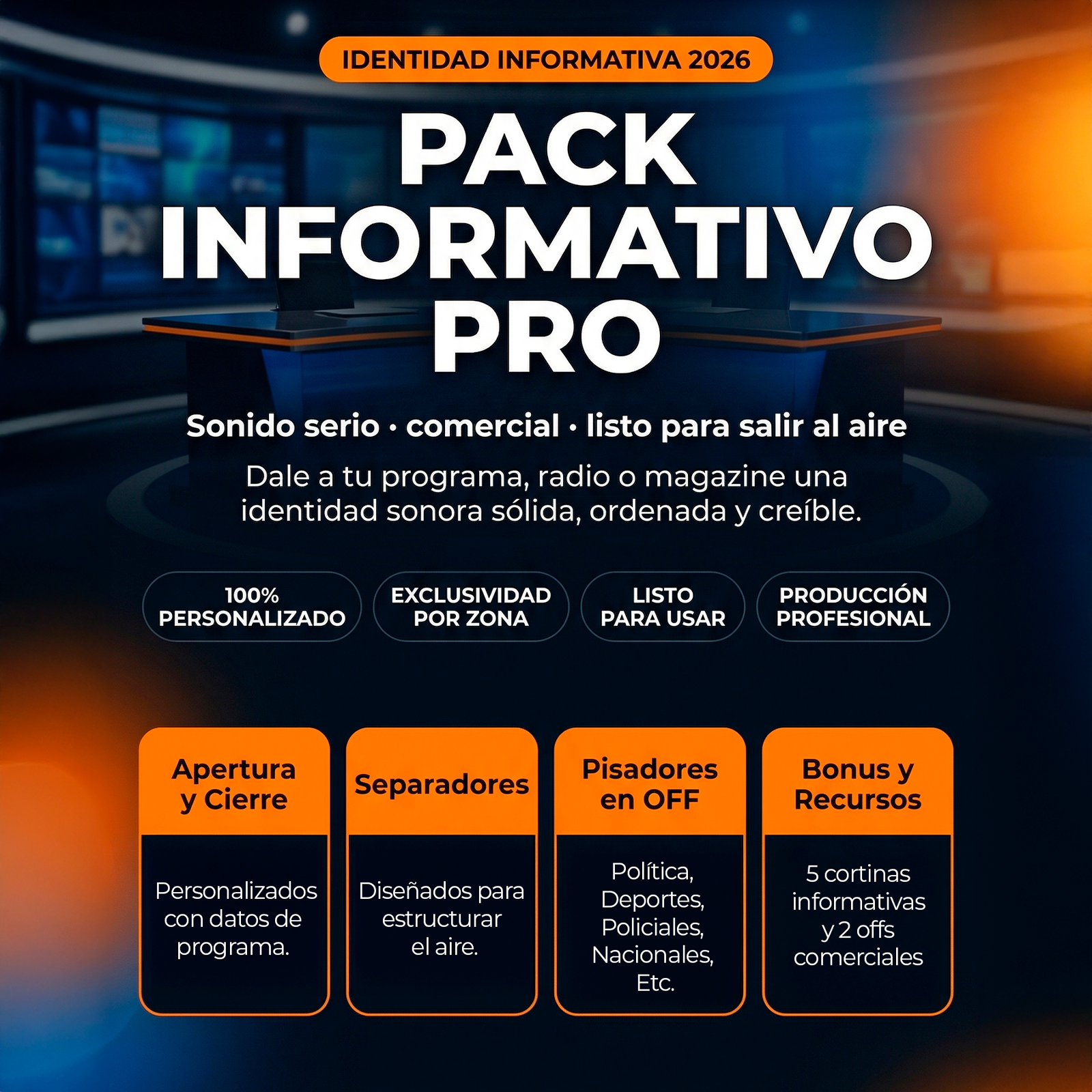 Flyer promocional Pack Arte Informativo 2026